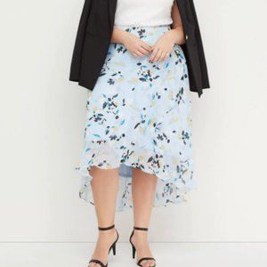 Lane Bryant 26/28 floral high low faux wrap skirt